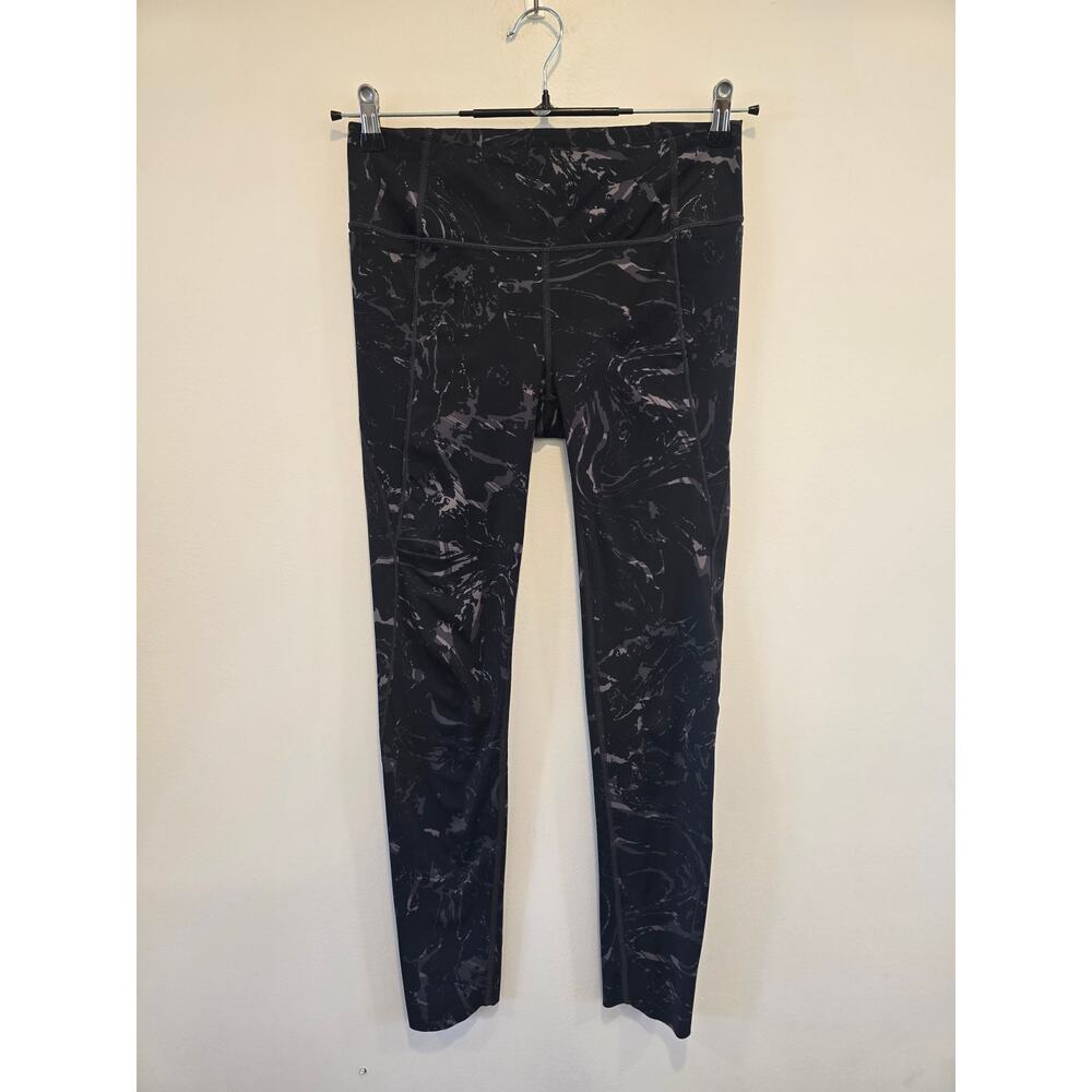 Athleta Black and Grey Pocket Leggings Size ST Preloved